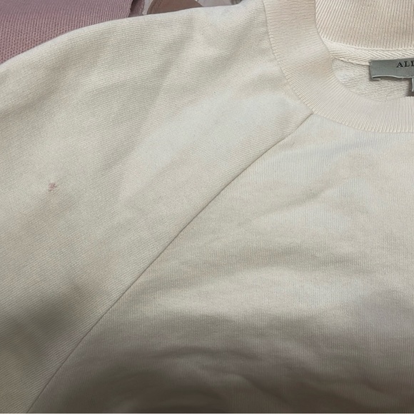 All Saints Pale Pink Leto Crop Laced Sides Sweatshirt Pullover Size Small $198 - Picture 7 of 7